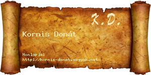 Kornis Donát névjegykártya